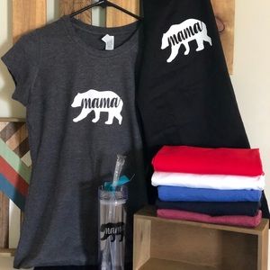 Mama bear shirt, apron and water tumbler